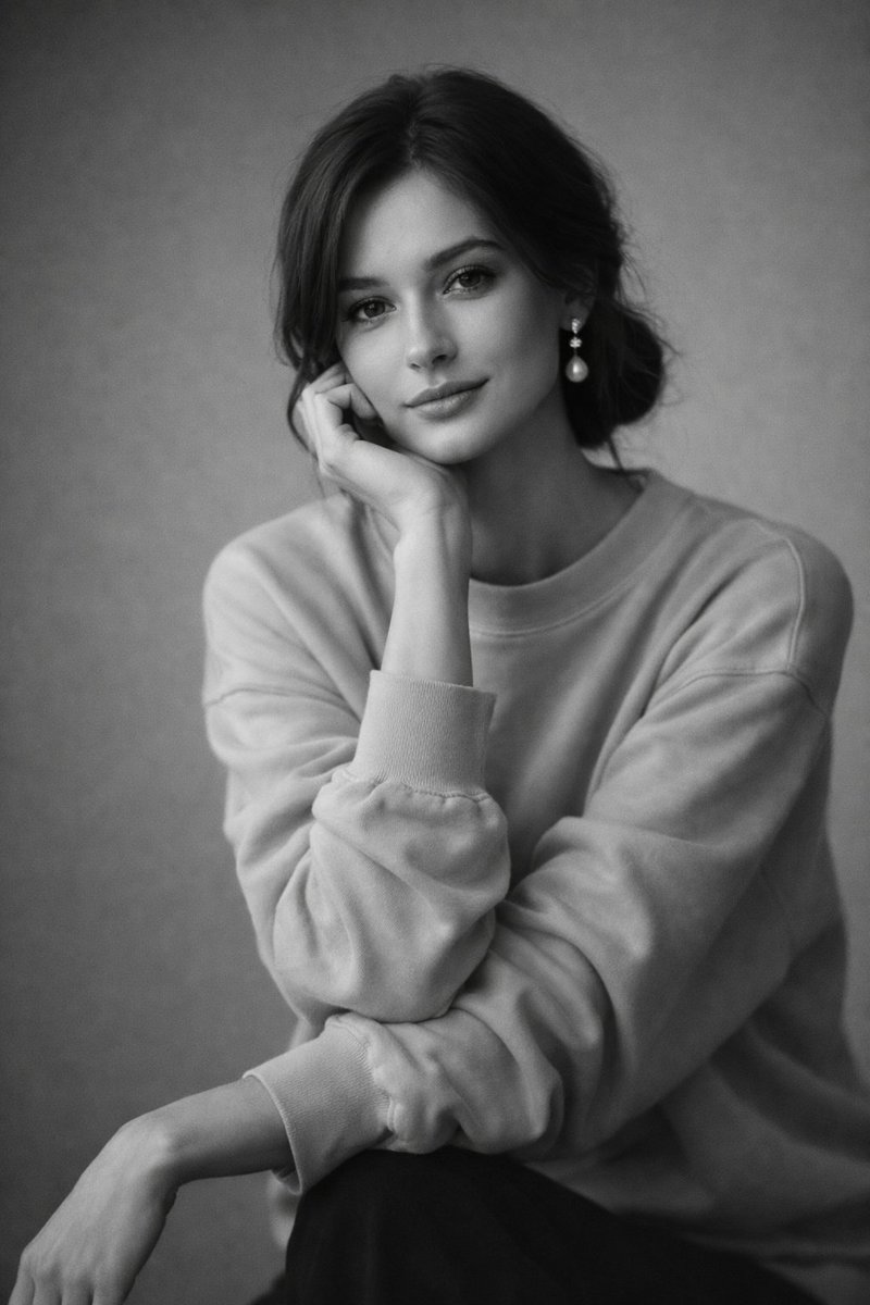 Monochromatic Studio Portrait — example 1