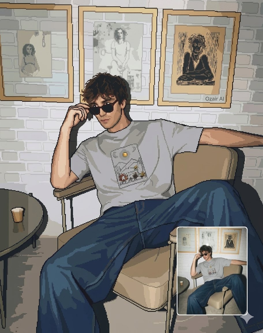 Pixel Art Portrait of a Stylish Man — example 1