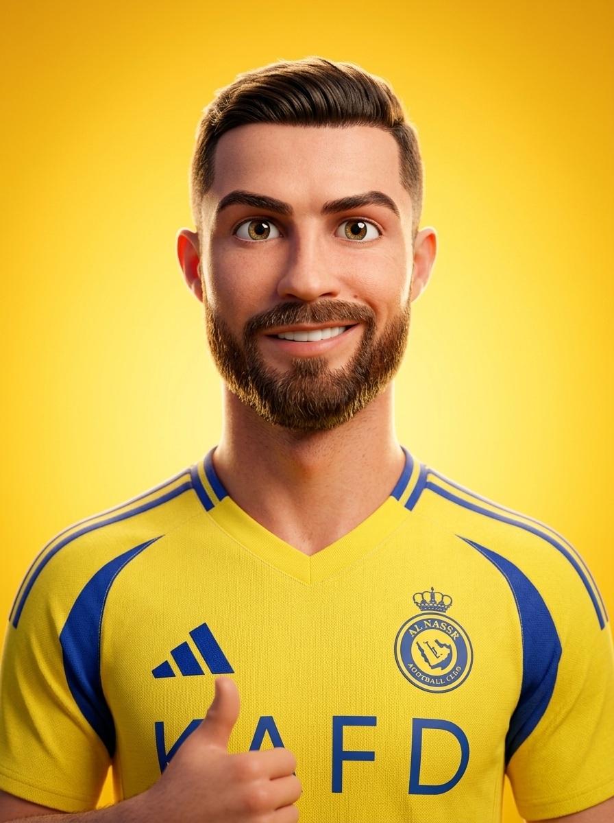 3D Football Player Portrait — example 1
