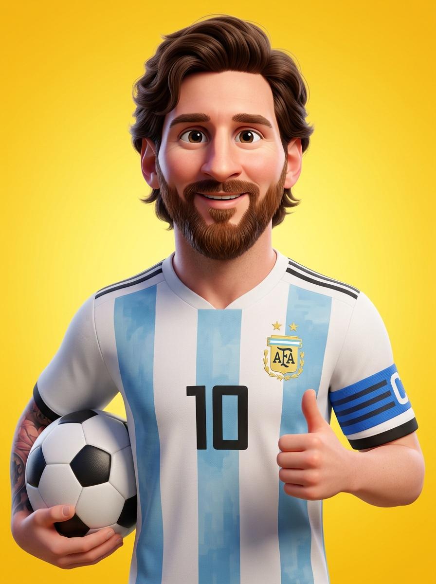 3D Football Player Portrait — example 2