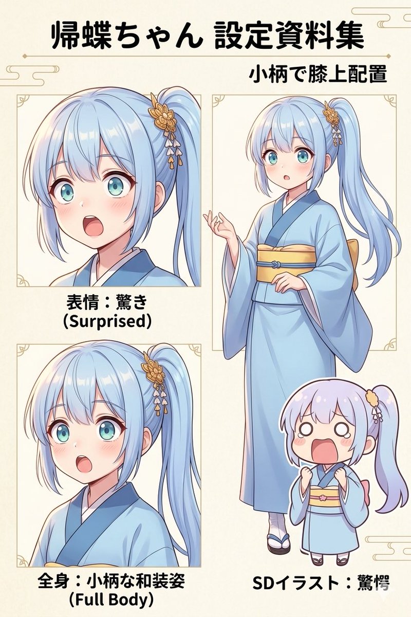 Japanese Anime Character Sheet Prompt — example 1