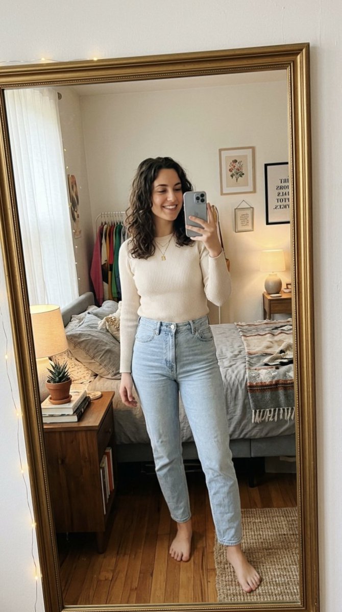 Photorealistic Mirror Selfie Portrait — example 1