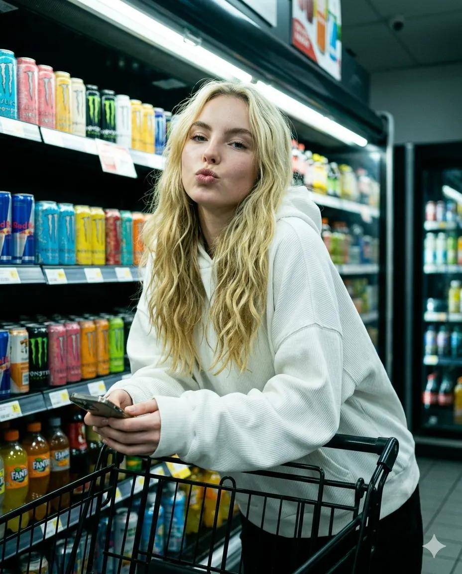 Playful Convenience Store Portrait — example 1