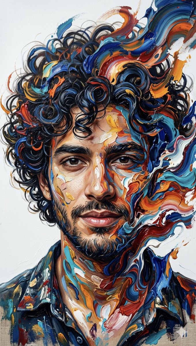Abstract Impasto Portrait Prompt — example 1