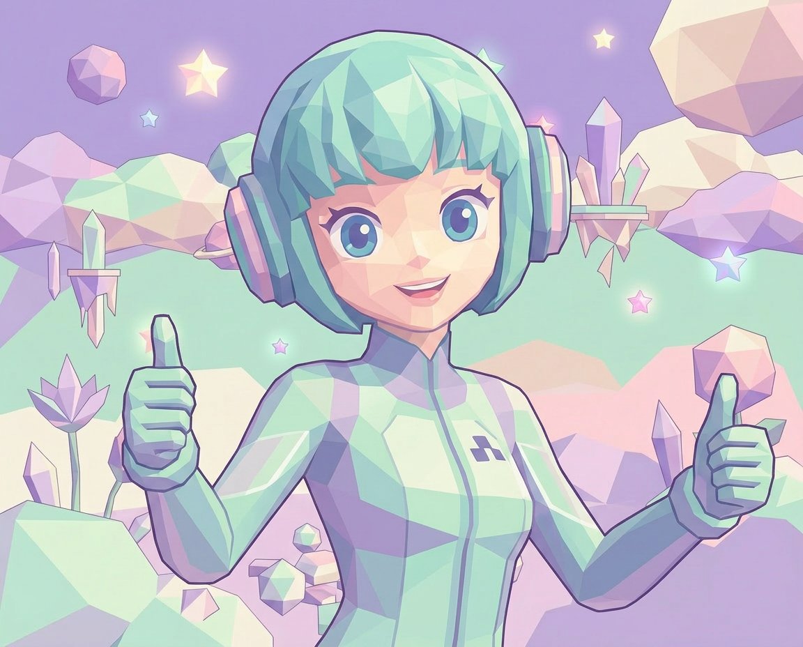 Low-Poly Geometric Character Art — example 1
