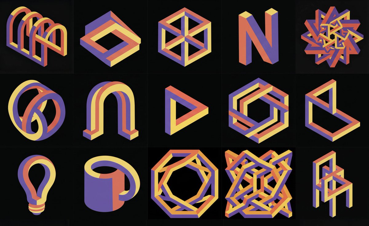 Impossible 3D shape in reference style — example 1