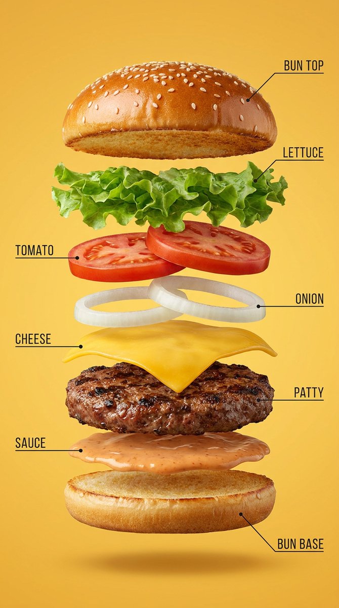 Vertical Exploded Food Infographic — example 1