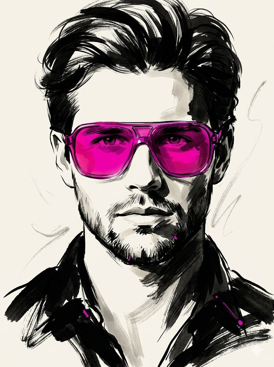High-Fashion Ink Illustration Portrait — example 1