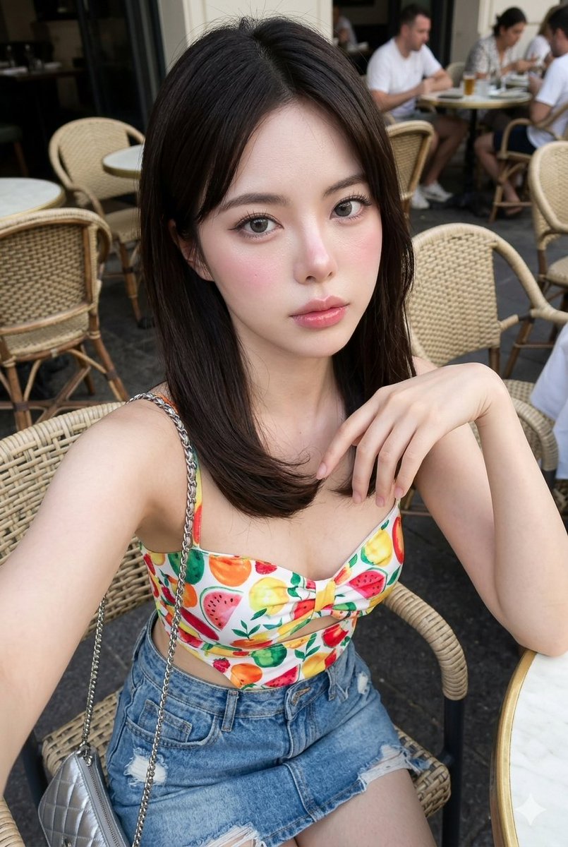 Korean Glass-Skin Cafe Portrait — example 1