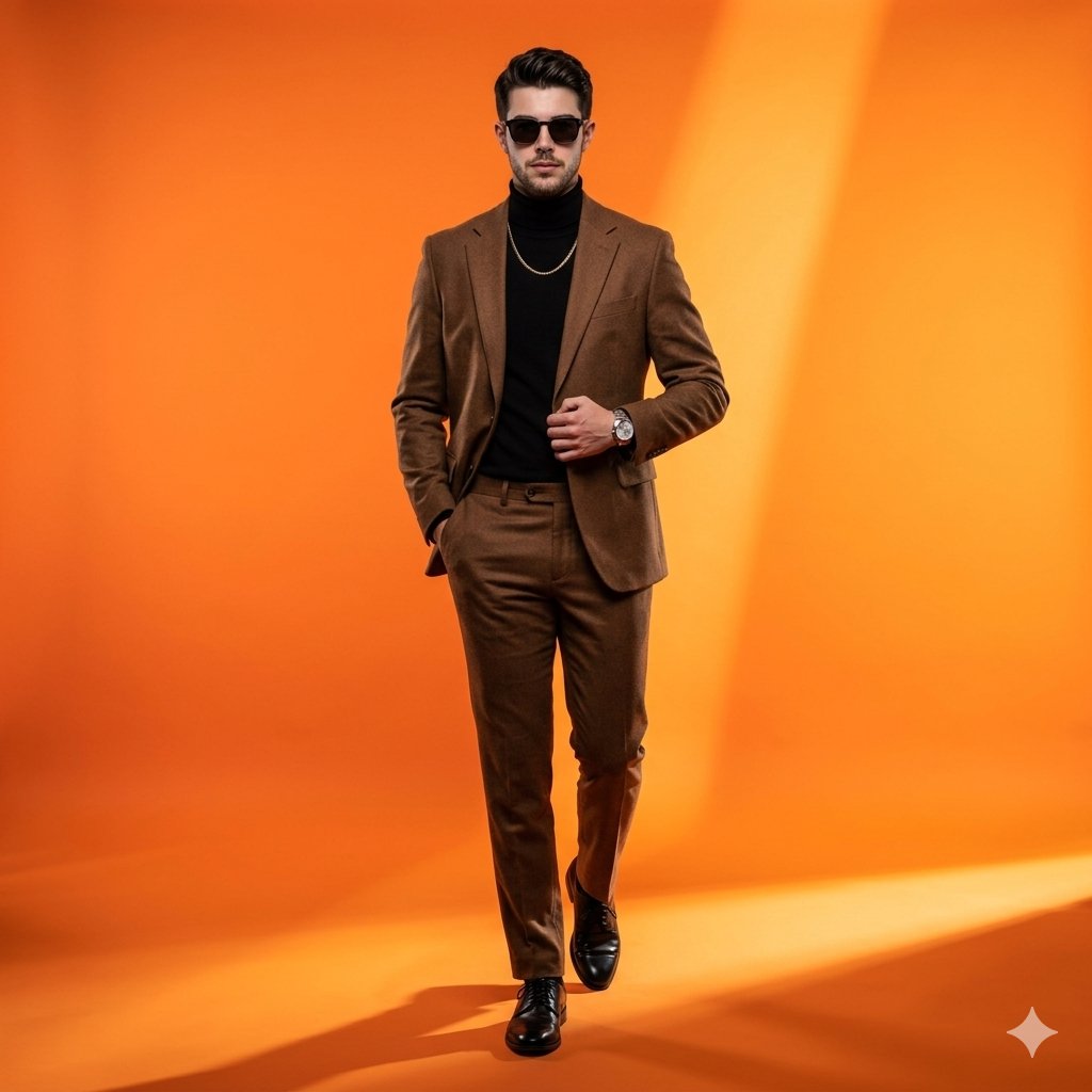 High-Fashion Gradient Studio Portrait — example 1