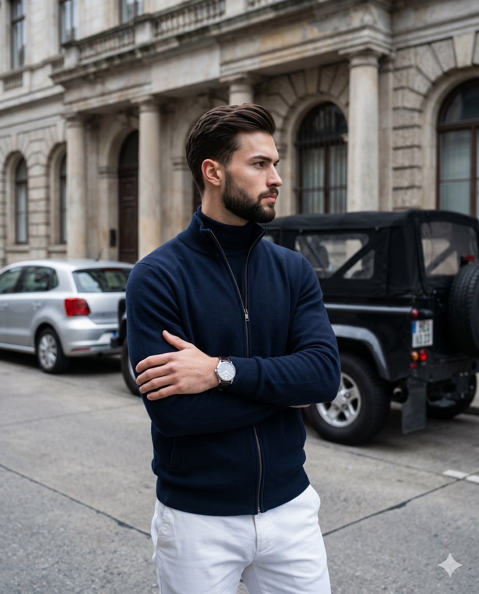 Old Money Men's Fashion Portrait — example 1