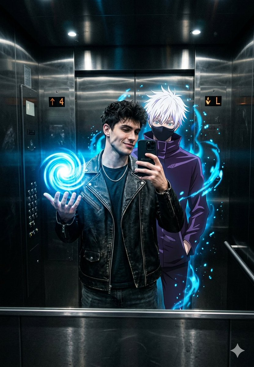 Anime World Elevator Mirror Selfie