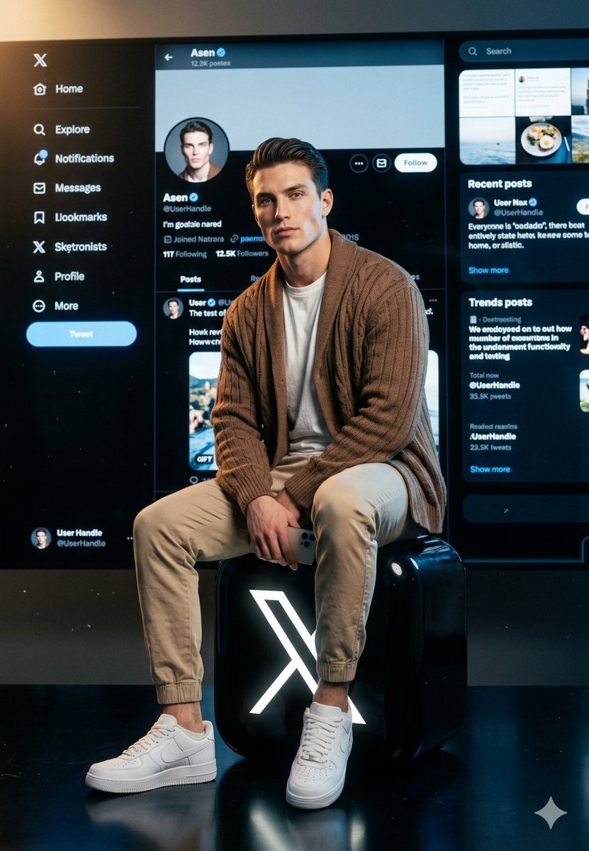 X/Twitter UI Interaction Scene — example 1