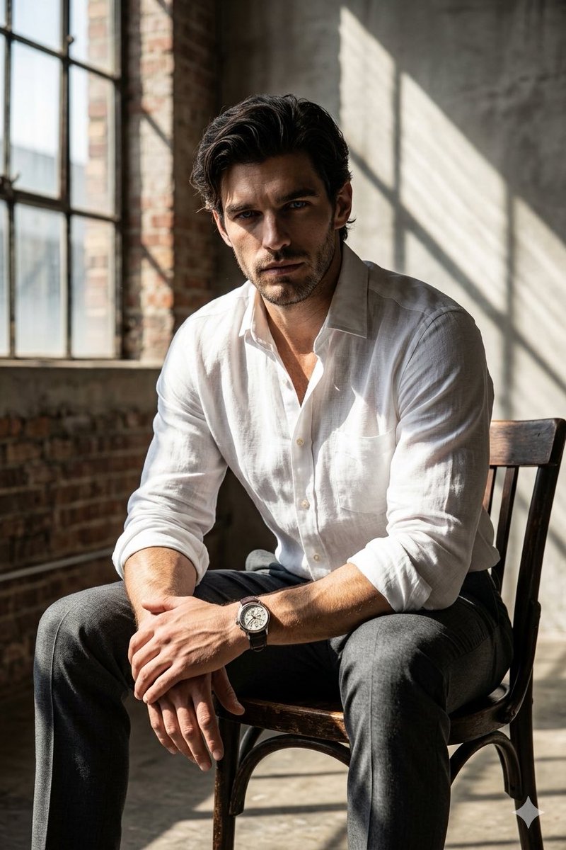 Moody Cinematic Industrial Portrait — example 1