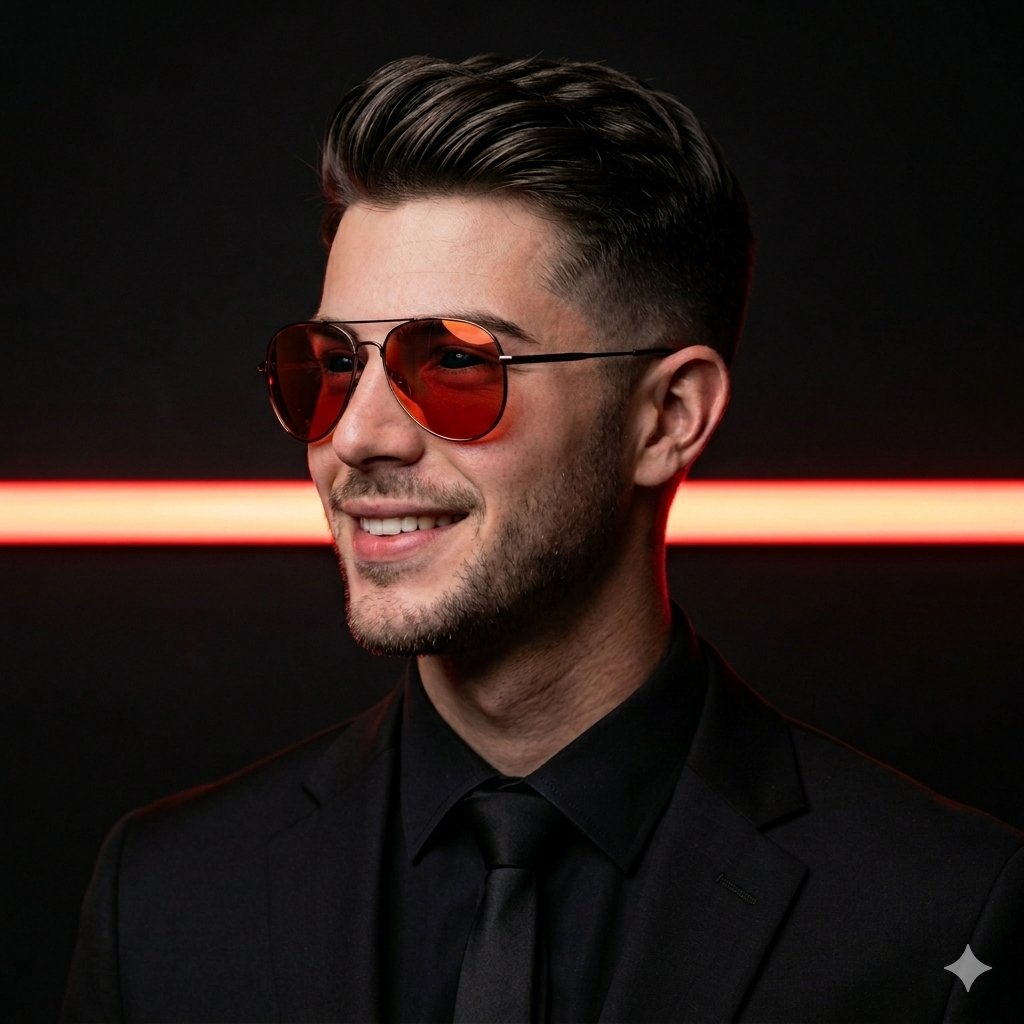 Cinematic Man in Tailored Suit
