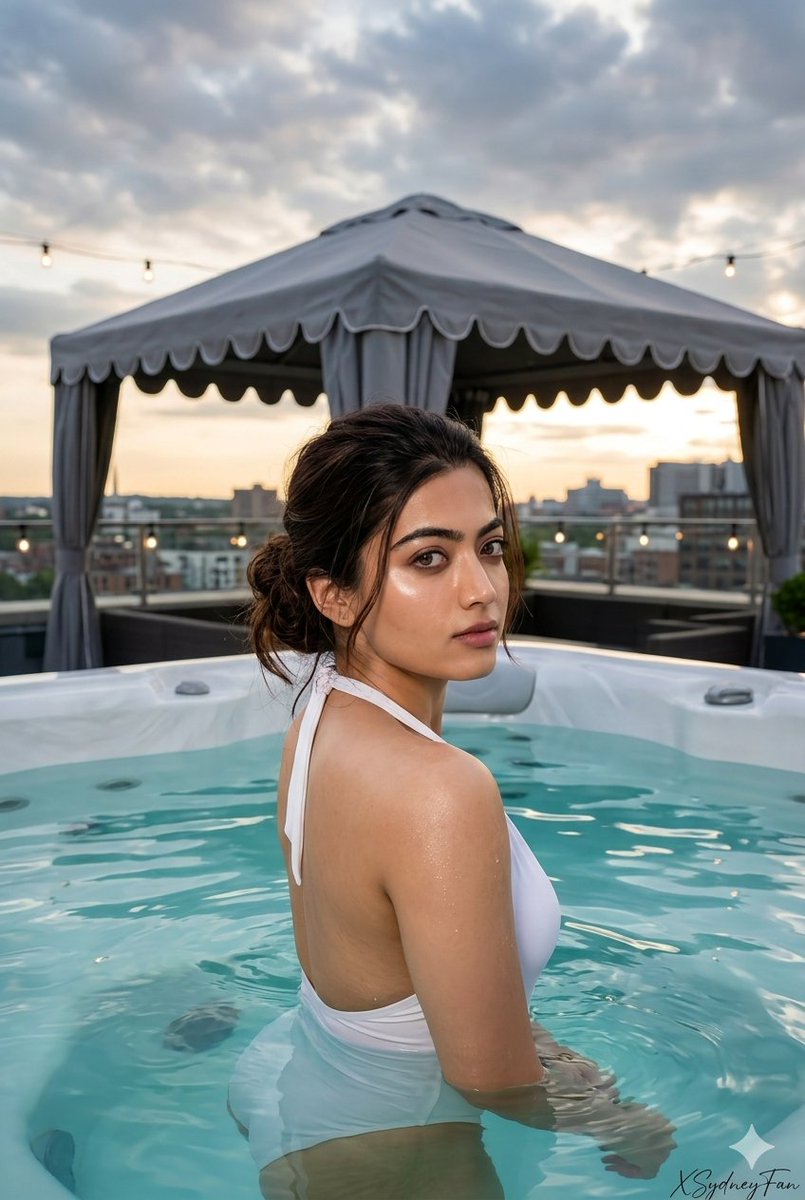 Rooftop Hot Tub Portrait Prompt — example 3
