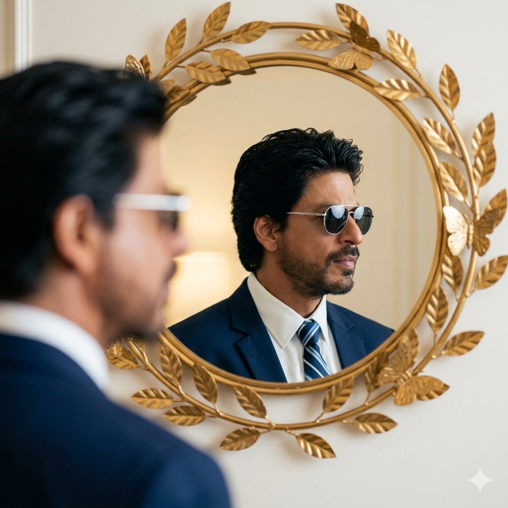 Shah Rukh Khan Reflection Portrait Prompt