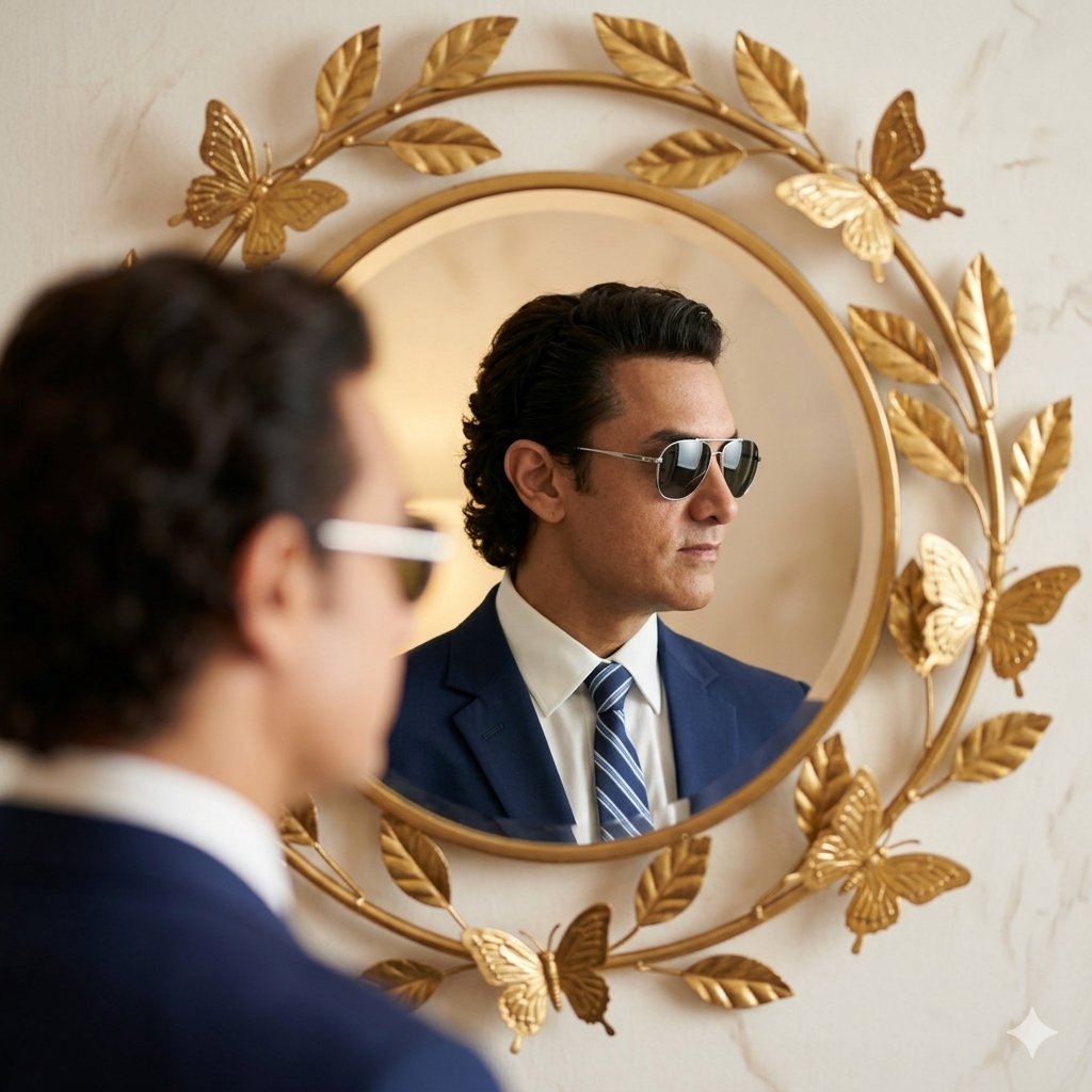 Shah Rukh Khan Reflection Portrait Prompt — example 2