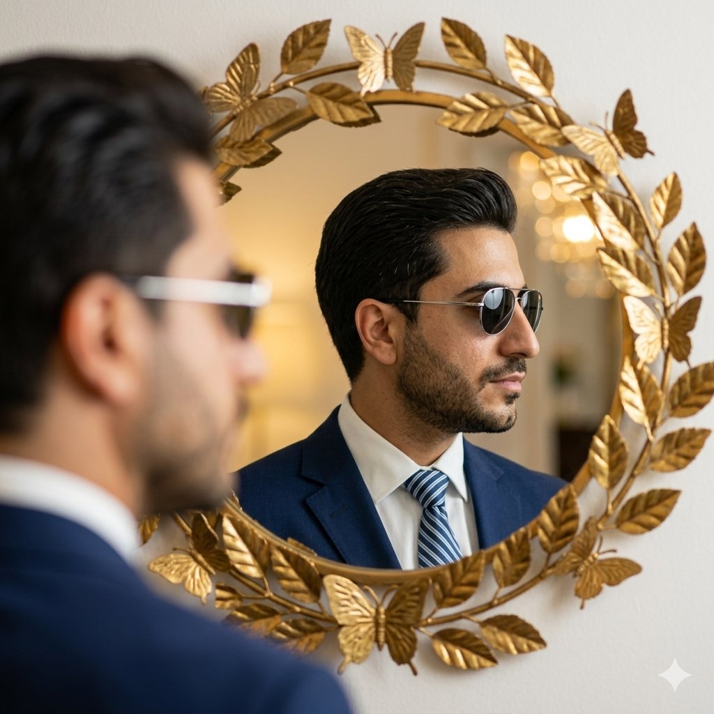 Shah Rukh Khan Reflection Portrait Prompt — example 3