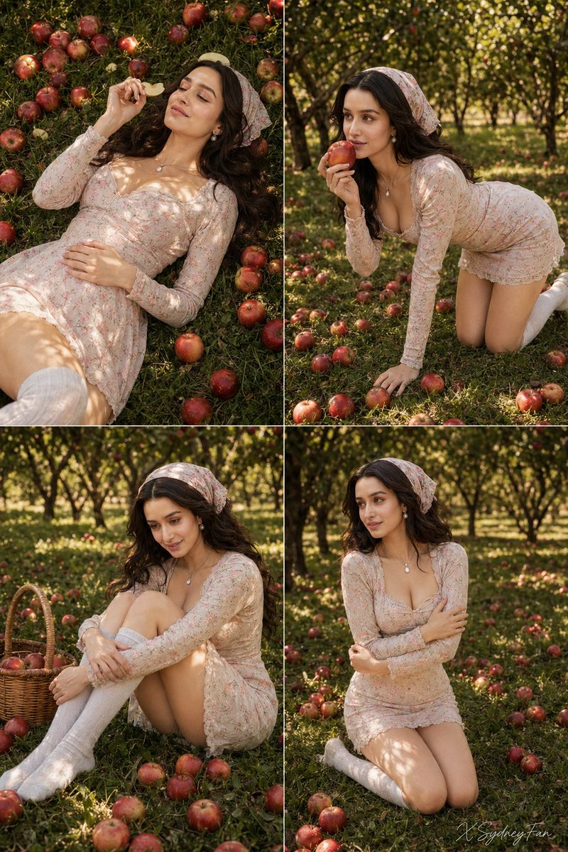 Apple Orchard 4-Panel Collage Prompt — example 1