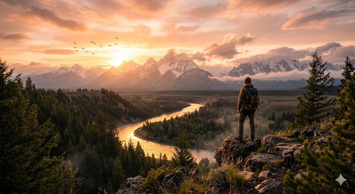 Cinematic Mountain Sunset — example 1