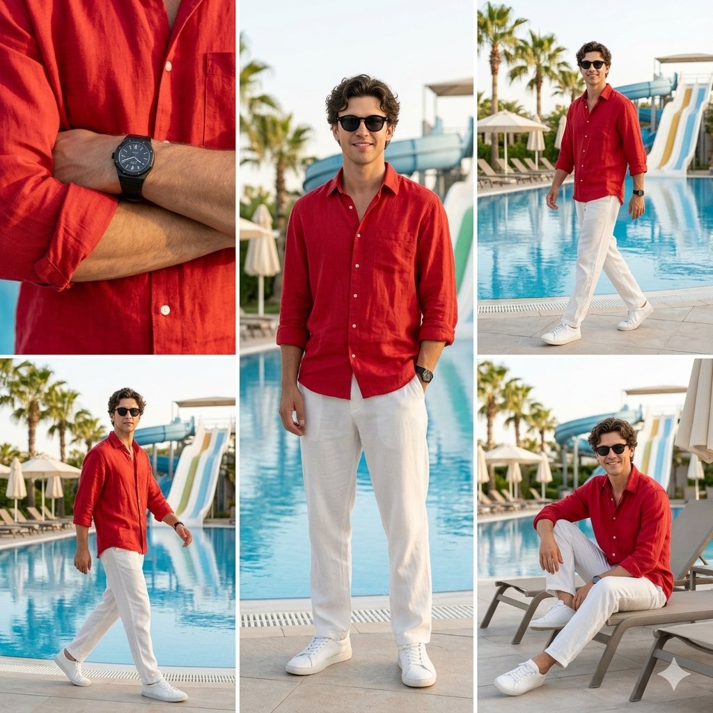 Luxury Resort Fashion Collage — example 2