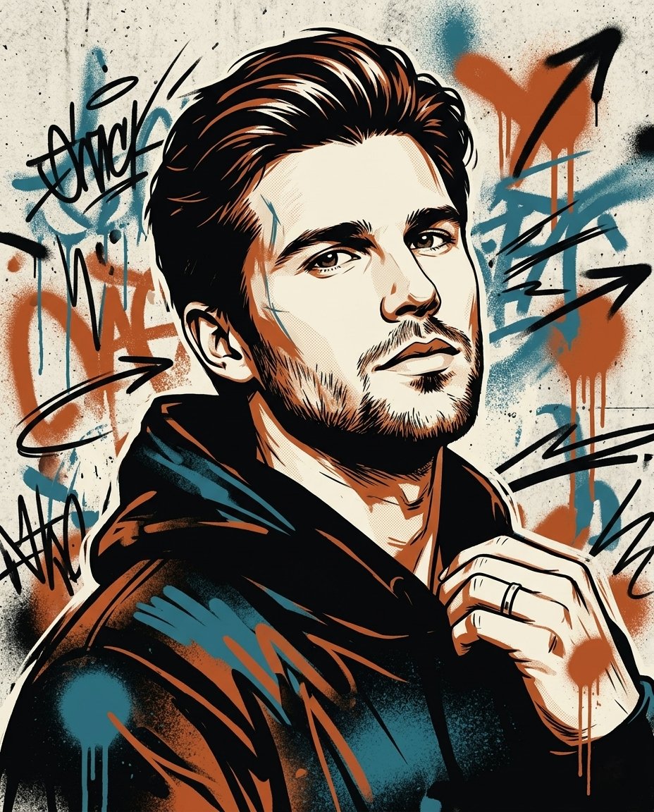 Street-Art Inspired Urban Portrait — example 1