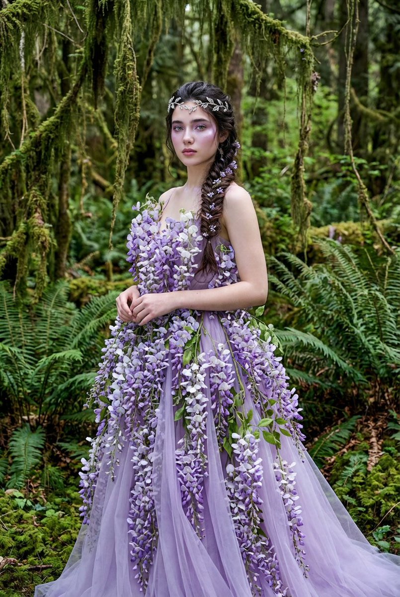 Botanical Couture Fashion Portrait — example 1