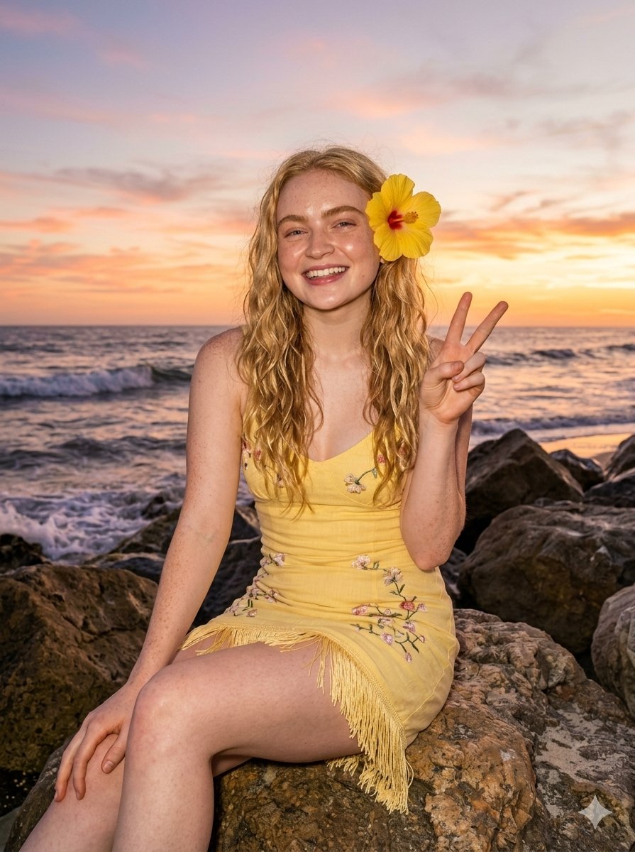 Tropical Beach Sunset Fashion — example 1