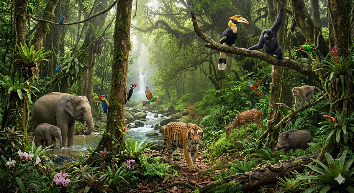 Tropical Rainforest Wildlife Ecosystem — example 1