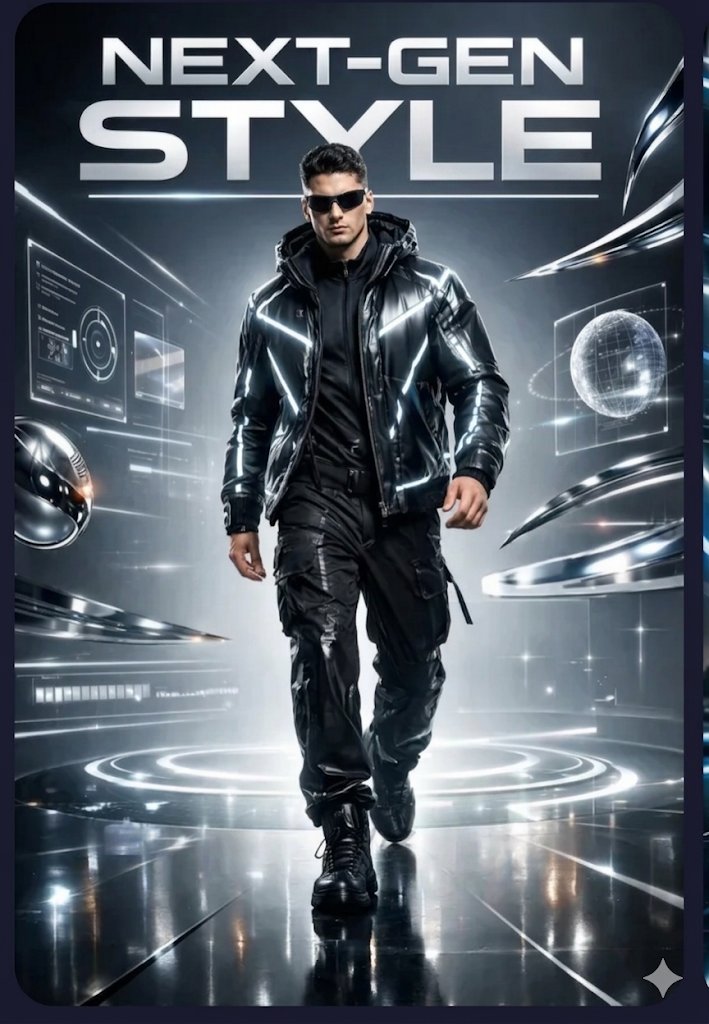 Futuristic Techwear Poster — example 1