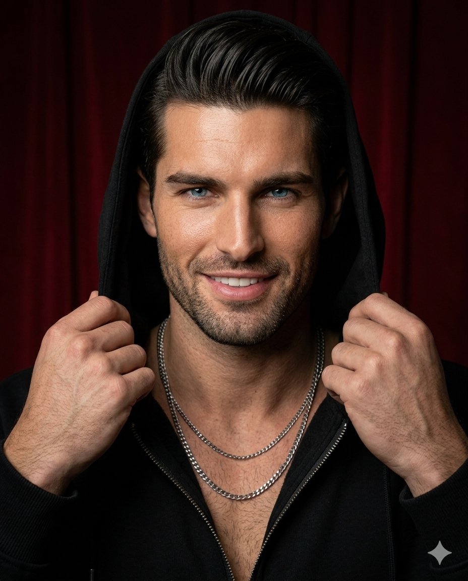 Ultra-Realistic Hooded Male Portrait — example 1