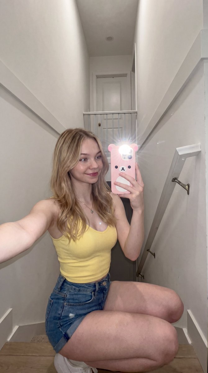 Candid stairwell flash selfie