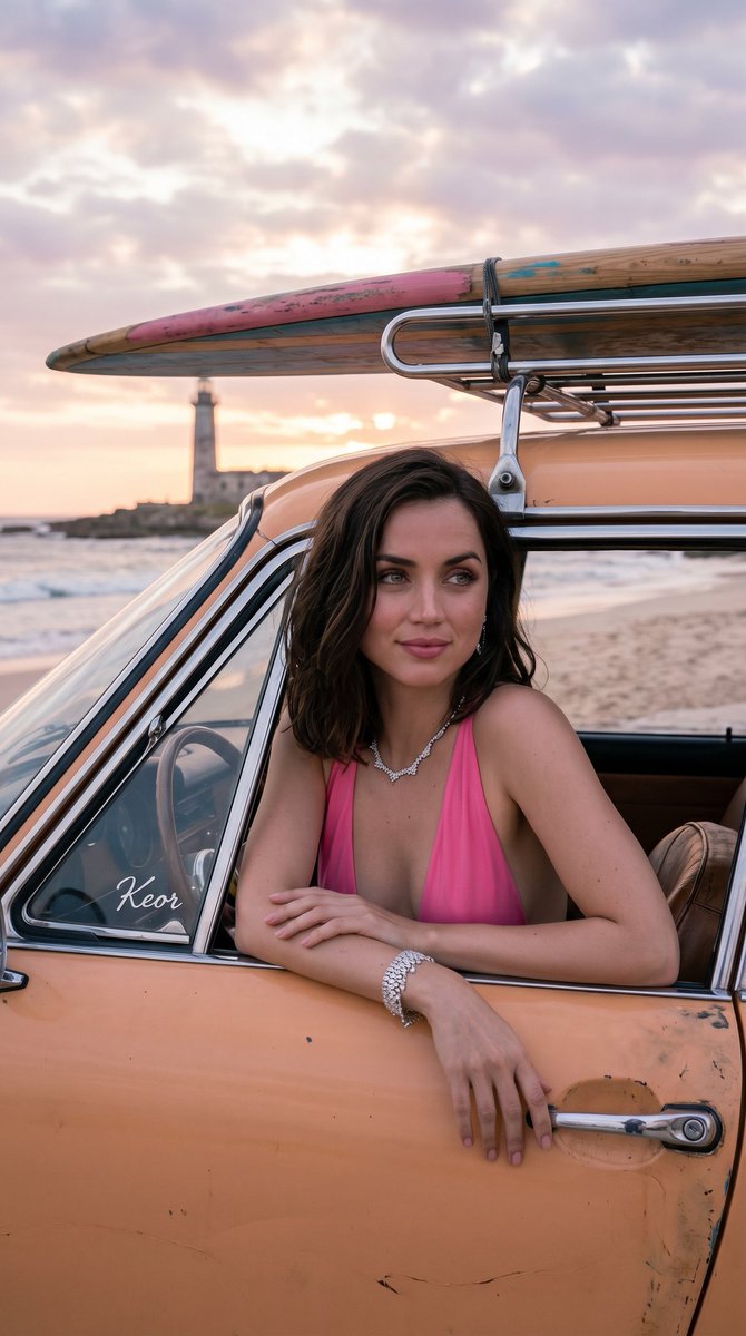 Vintage Coastal Road Trip Portrait — example 2