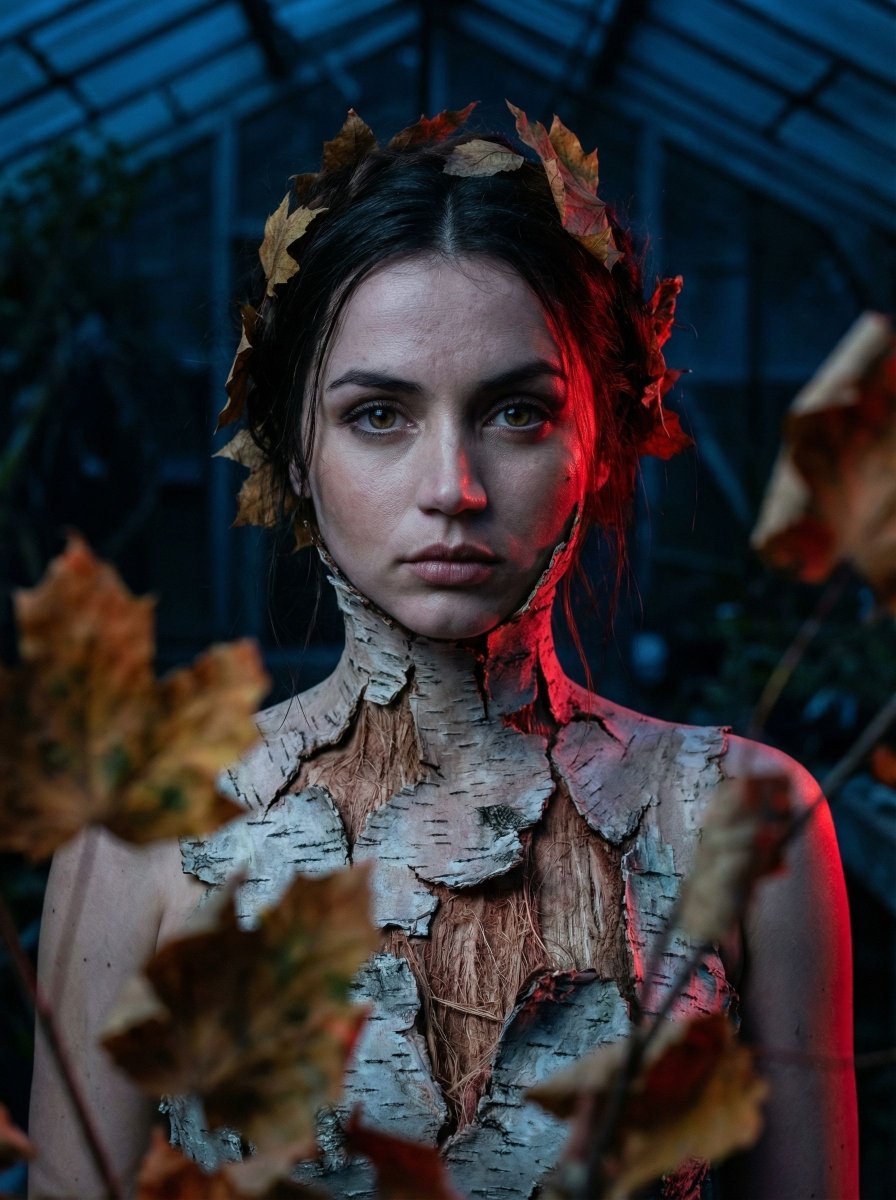 Surreal Birch Bark Portrait Prompt — example 2