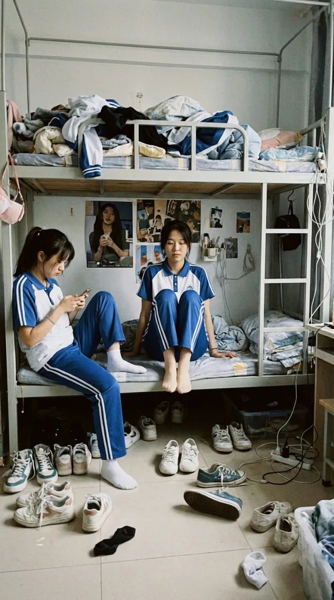 Dorm daily life iPhone shot prompt — example 1