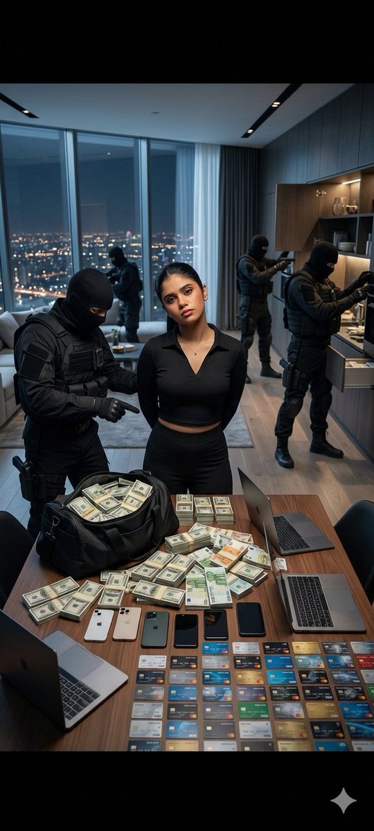 Cinematic police raid scene