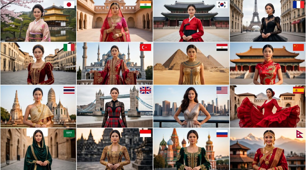 Global High-Fashion Couture Collage