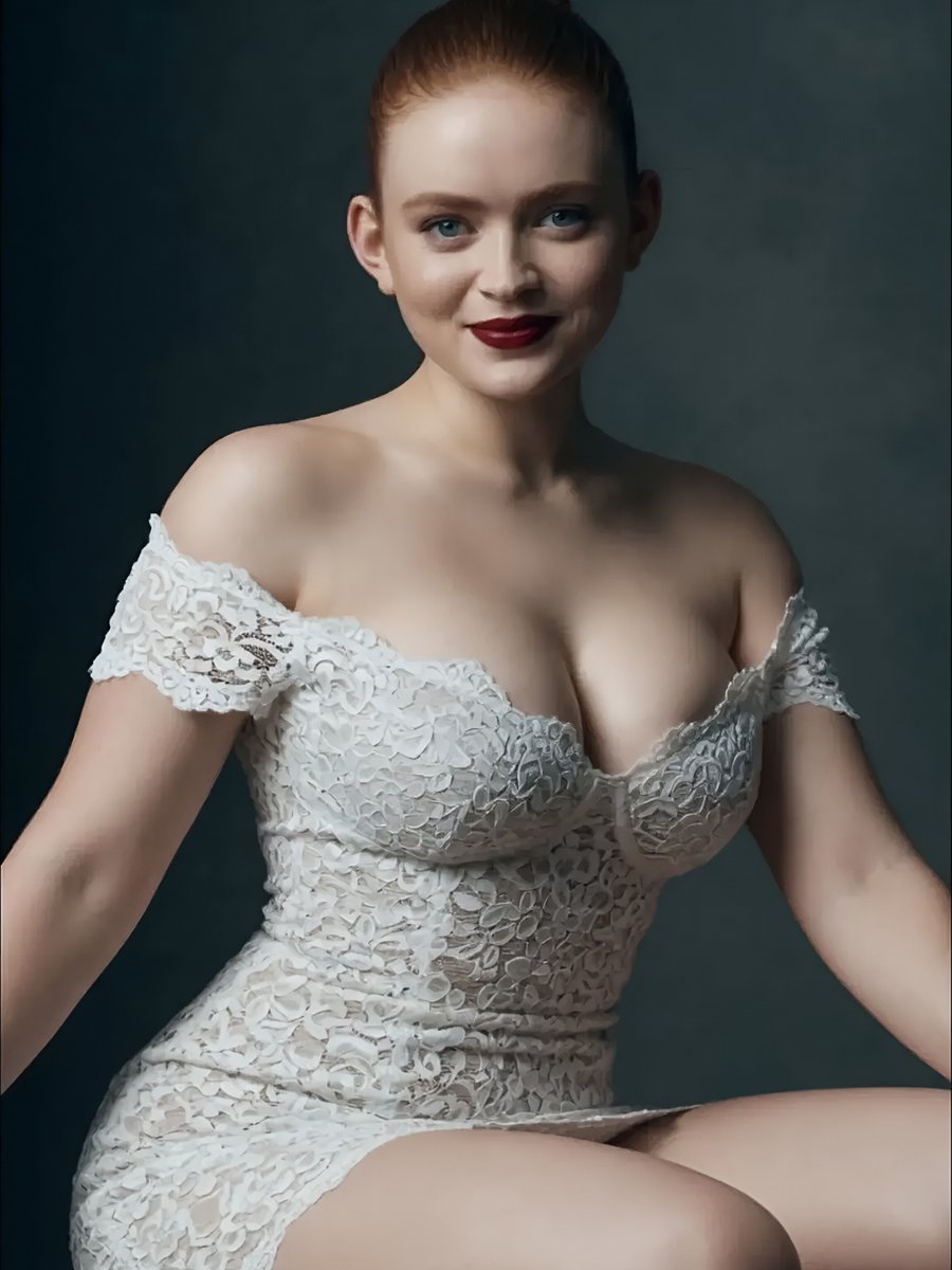 Studio Portrait of Woman in Lace Dress — example 1