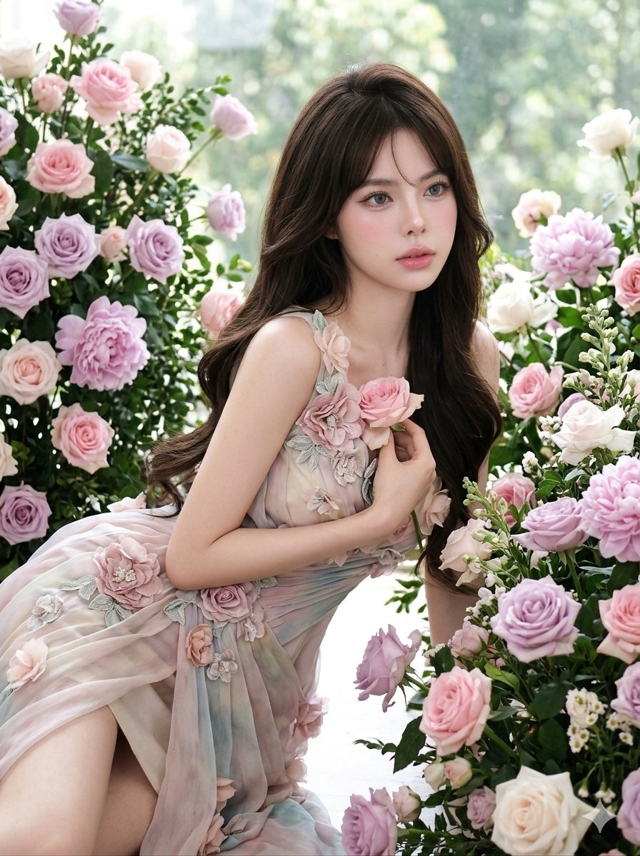 Ethereal Floral Studio Portrait — example 1