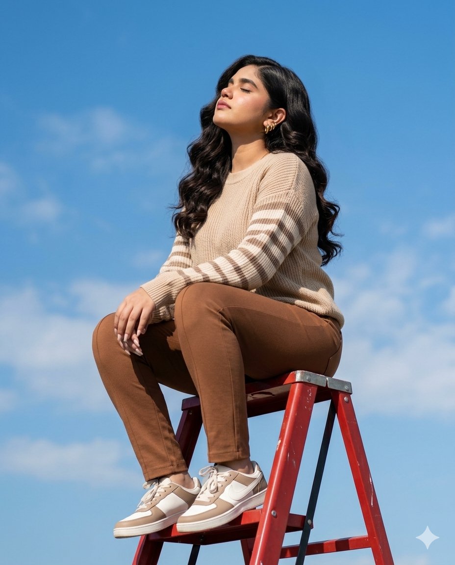Sunlit Ladder Lifestyle Shot — example 1