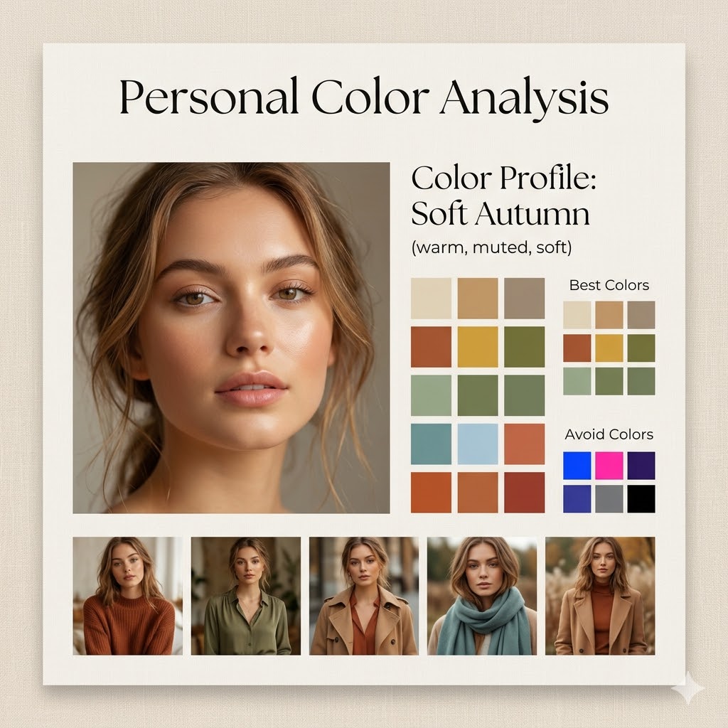 Minimalist Personal Color Analysis Board — example 1