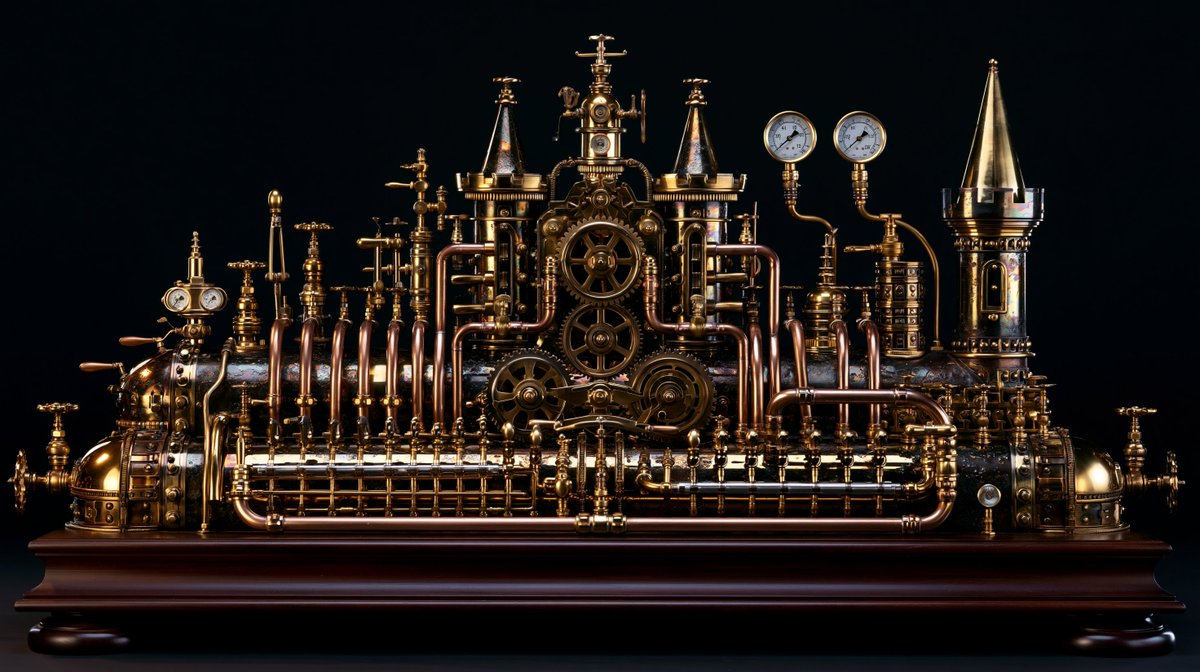 Intricate Steampunk Mechanical Sculpture