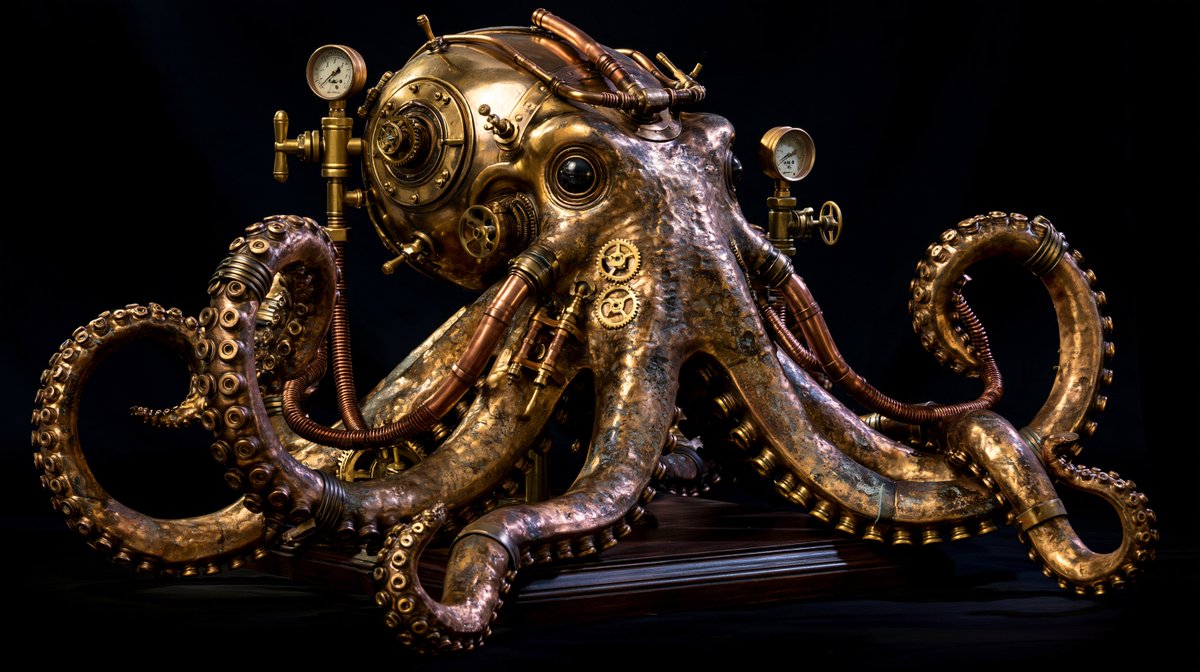 Intricate Steampunk Mechanical Sculpture — example 3