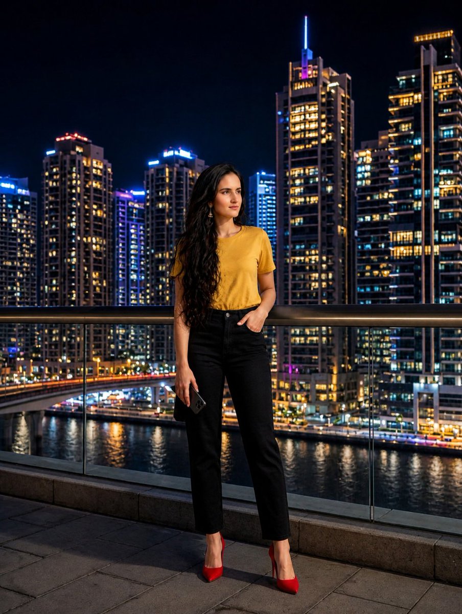 Urban Balcony Night Portrait — example 1