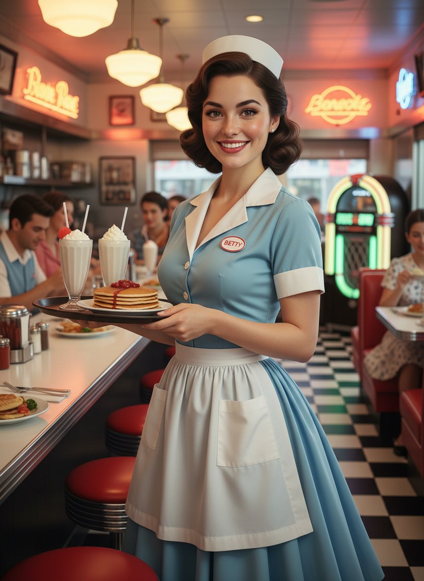 1950s American Diner Waitress — example 1