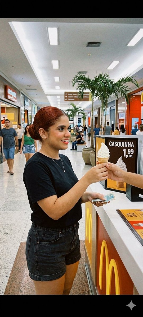 Candid Mall Ice Cream Kiosk Photo
