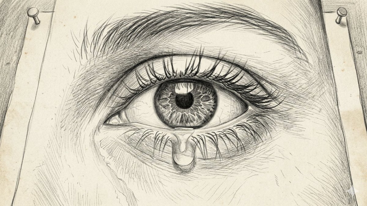 Sorrowful Eye Pencil Sketch — example 1