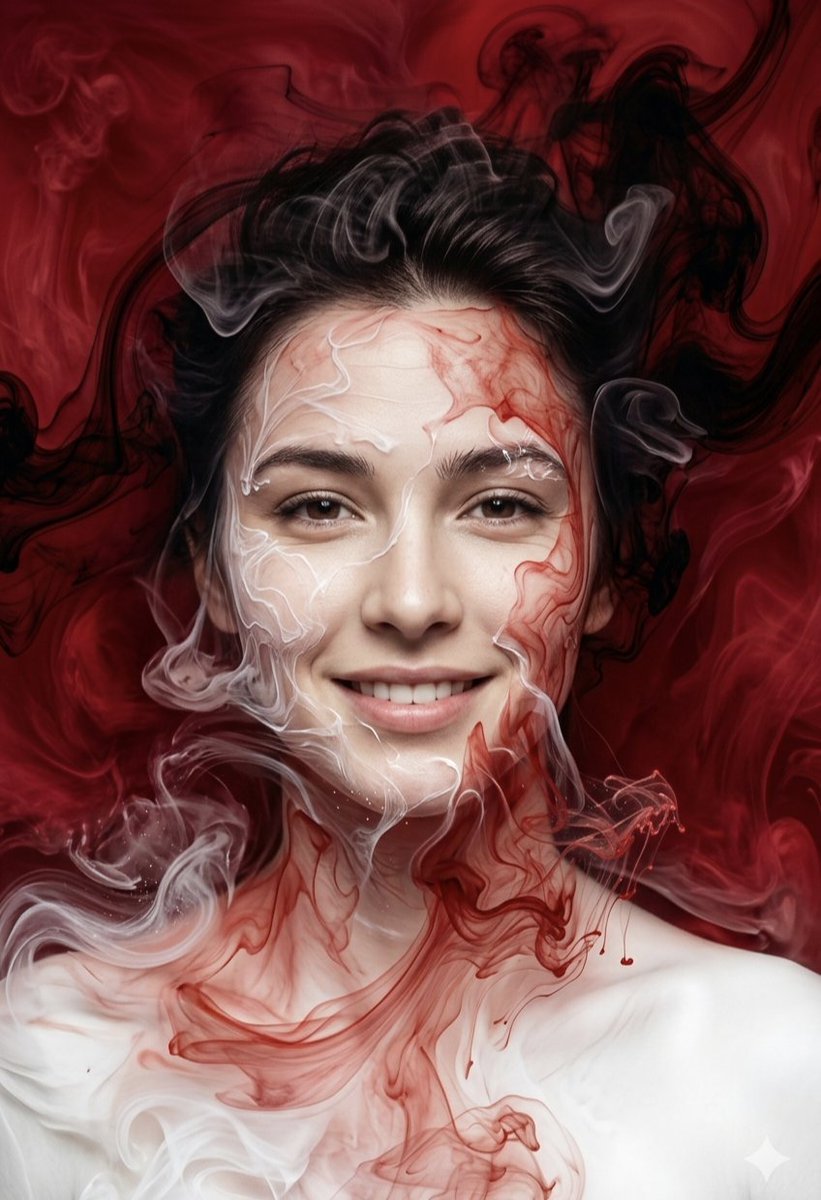 Surreal Ink Fluid Portrait Art — example 1