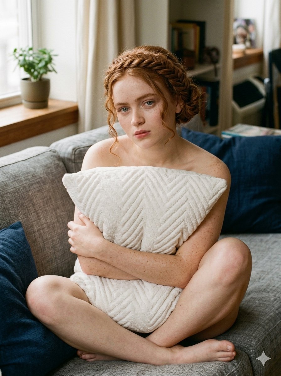 Cozy Indoor Sofa Portrait — example 1